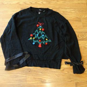 Rue 21 Pom Pom Christmas Tree Hi Low Sweater